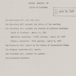 Board Meeting, 4/21/1938