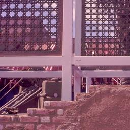 Deconstructed brick wall in...