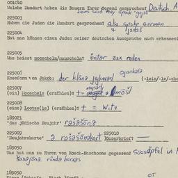 Western questionnaire, answ...