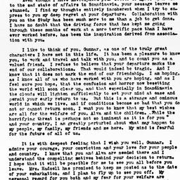 Letter from Ralph J. Bunche...
