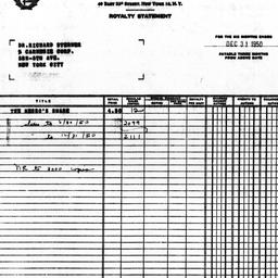 Royalty statement from Harp...