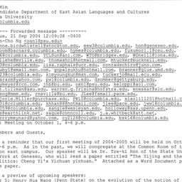 Announcements, 2004-10-01. ...