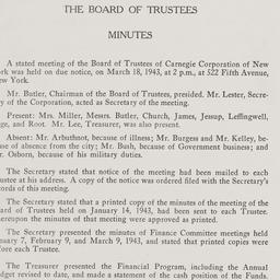 Board Meeting, 3/18/1943