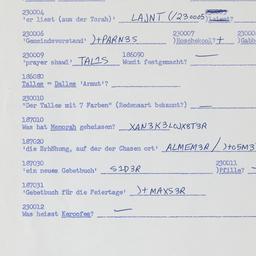 Western questionnaire, answ...