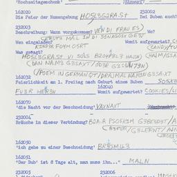 Western questionnaire, answ...