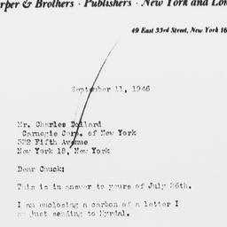 Letter from Ordway Tead to ...