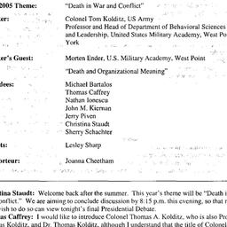 Minutes, 2004-10-13. Death,...