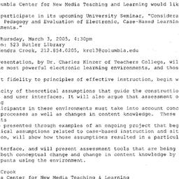 Announcements, 2005-03-03. ...