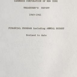 Treasurer's Report, 194...