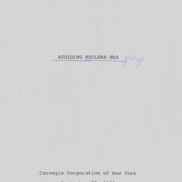 Avoiding Nuclear War Program