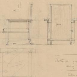Oak chair elevations, sketches