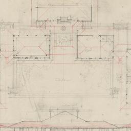 First floor plan, court ele...