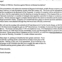 Announcements, 2001-11-15. ...
