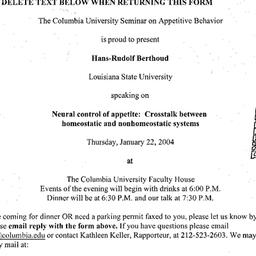 Announcements, 2004-01-22. ...