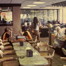 Interior view, dining area.