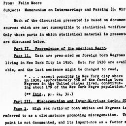 Memorandum from Felix Moore...