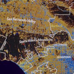 Los Angeles, City map with ...