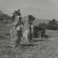 Male stone statues located ...