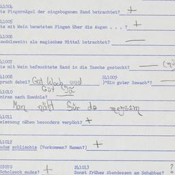 Western questionnaire, answ...