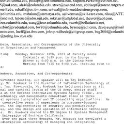 Announcements, 2003-11-03. ...