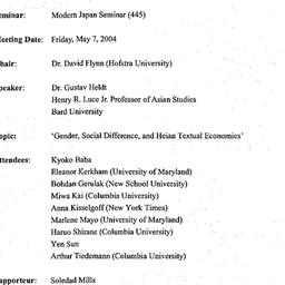 Minutes, 2004-05-07. Modern...