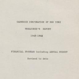 Treasurer's Report, 194...