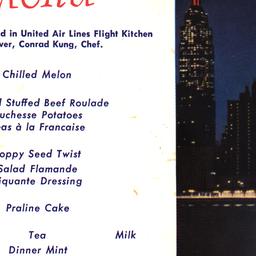 Menu United Air Lines