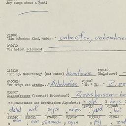 Western questionnaire, answ...