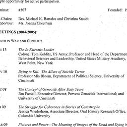 Schedules, Death, seminar 5...
