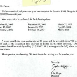 Correspondence, 2003-07-10....