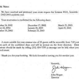 Correspondence, 2003-07-10....