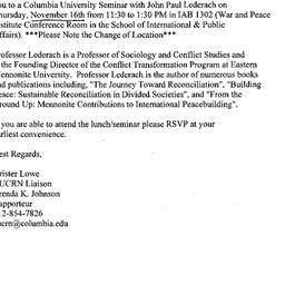 Announcements, 2000-11-16. ...