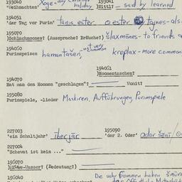 Western questionnaire, answ...
