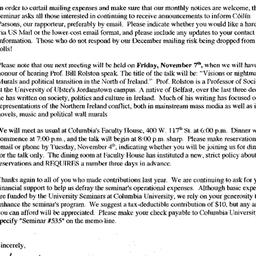 Announcements, 2003-11-07. ...
