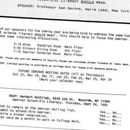 Announcements, 1992-09-24. ...
