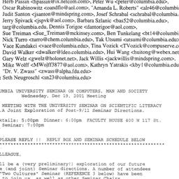 Announcements, 2001-12-19. ...
