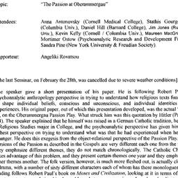 Minutes, 2005-03-28. Psycho...