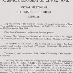 Board Meeting, 4/16/1923