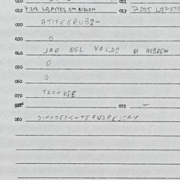Eastern questionnaire, answ...