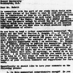 Letter from Guy B. Johnson ...
