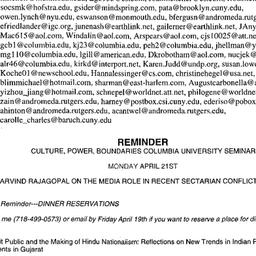 Announcements, 2003-04-21. ...