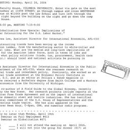 Announcements, 2004-04-26. ...