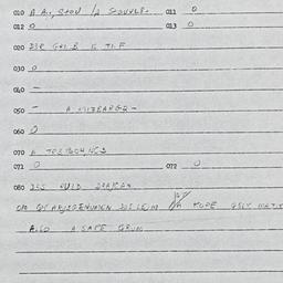 Eastern questionnaire, answ...