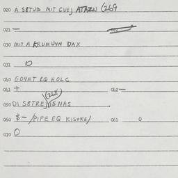 Eastern questionnaire, answ...