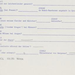 Western questionnaire, answ...