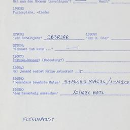 Western questionnaire, answ...