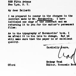 Letter from Ordway Tead to ...