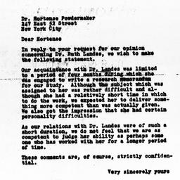 Letter from Gunnar Myrdal t...