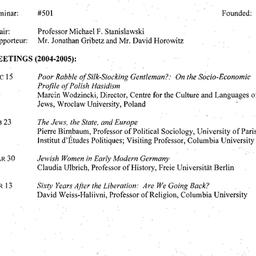 Schedules, Israel and Jewis...