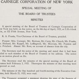 Board Meeting, 4/6/1925